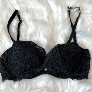 Victoria’s Secret Sexy Lined Black Lace Underwire Bra 34C